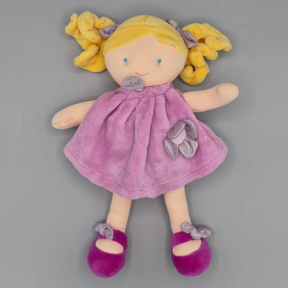 Jolijou Paris Pretty Rose Doll DC3132 Blonde Plush Soft Rag Doll Purple Dress